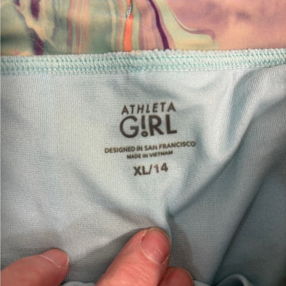 Athleta Girl Ocean Marble Cannonball Shorts XL 14 - Picture 2 of 10